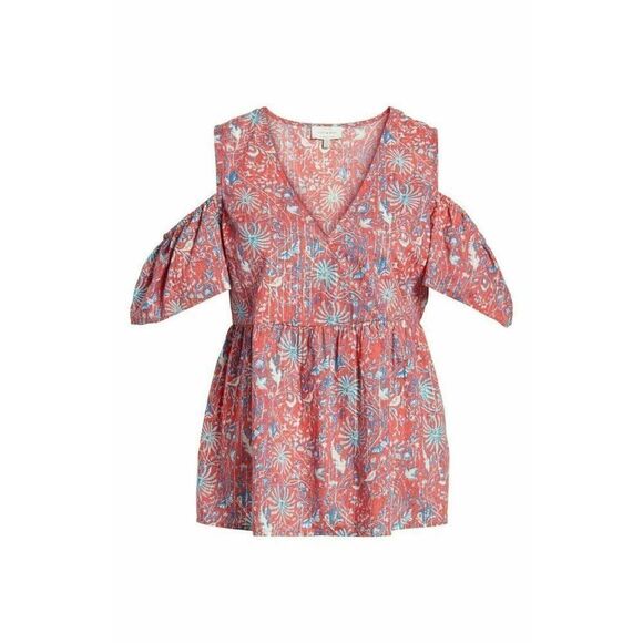 LUCKY BRAND Cold-Shoulder Sleeveless Floral Top‎ - Picture 1 of 7